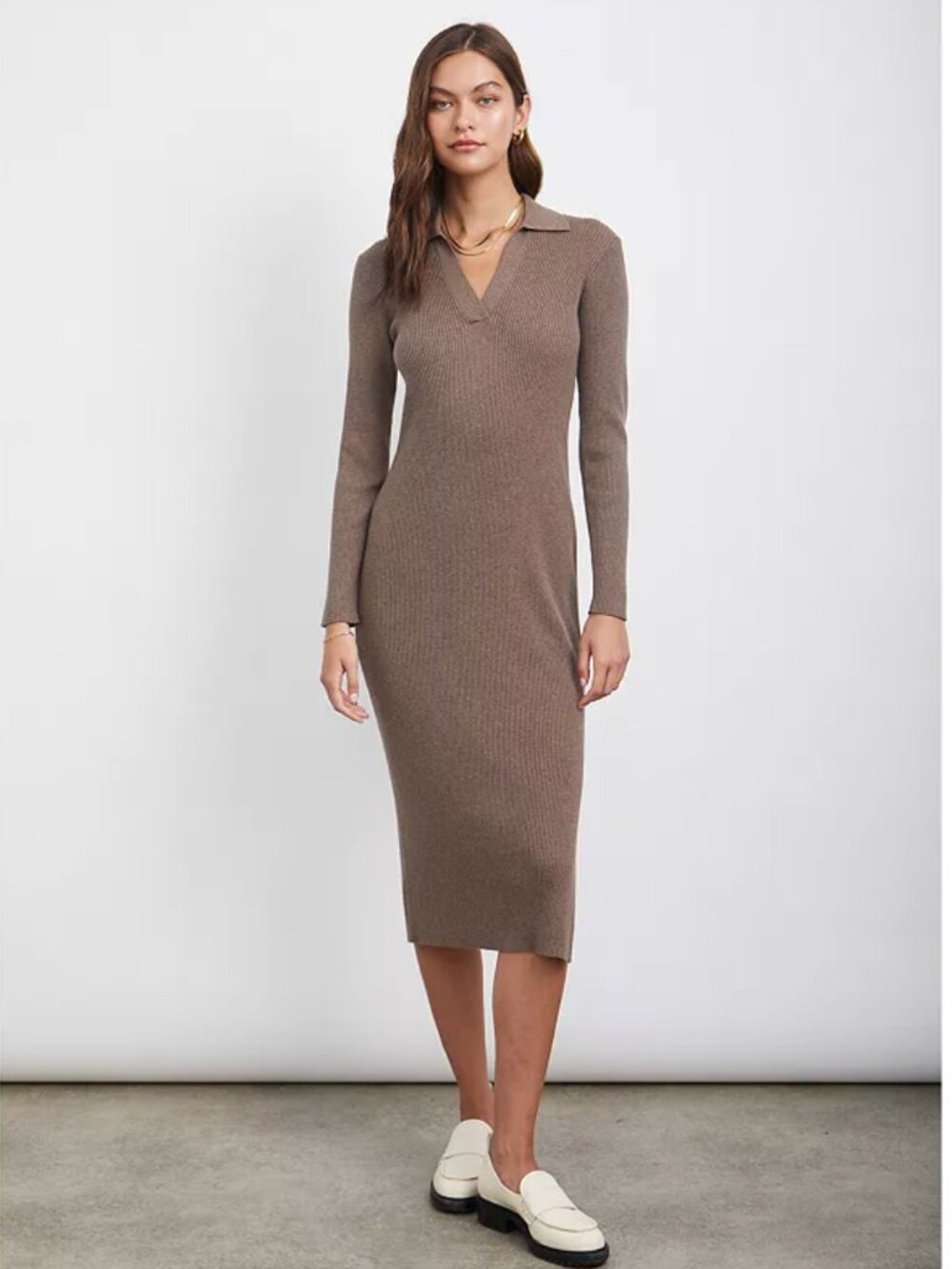 Luciana Rib Knit Sweater Dress
